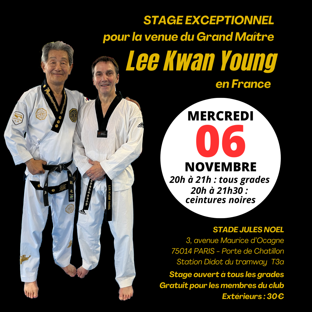 STAGE AVEC LE GRAND MAITRE LEE KWAN YOUNG